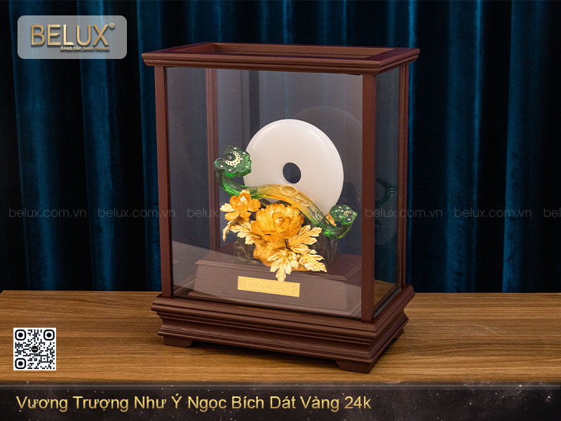 Vương Trượng Như Ý Ngọc Bích Dát Vàng 24k